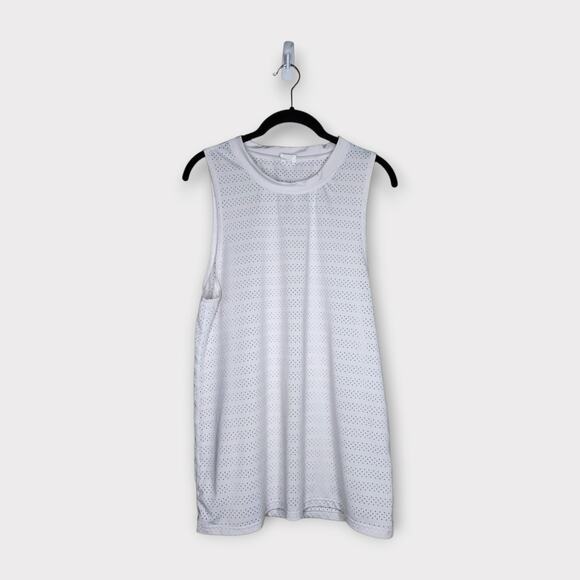 Zyia Active White Mesh Perforated Tank Top Workout Gym Women's Large - Picture 2 of 7